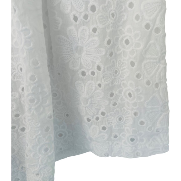 LA PATEAU Wide Leg Floral Eyelet Culottes in White Size 38 - Picture 3 of 9